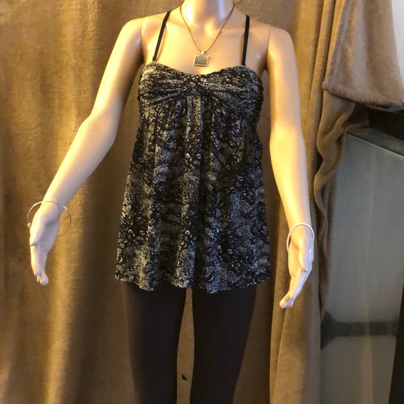 Express Hip Length Spaghetti Strap Babydoll Top - Picture 8 of 8